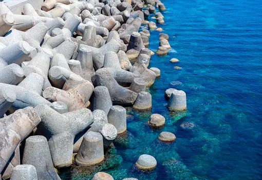 Tetrapods On Shoreline Tetrapods On Shoreline