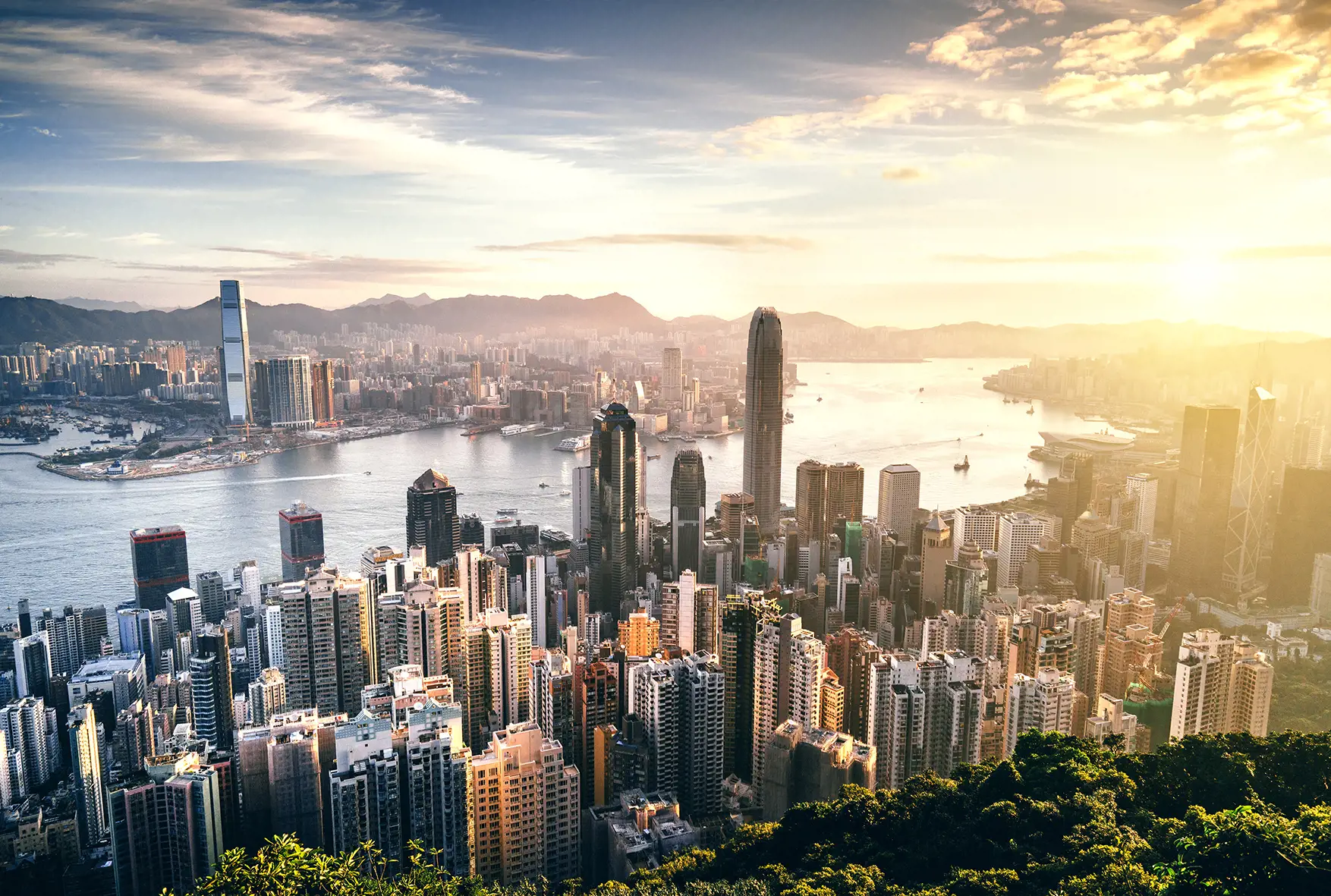 Hong Kong_Skyline At Sunrise Hong Kong_Skyline At Sunrise