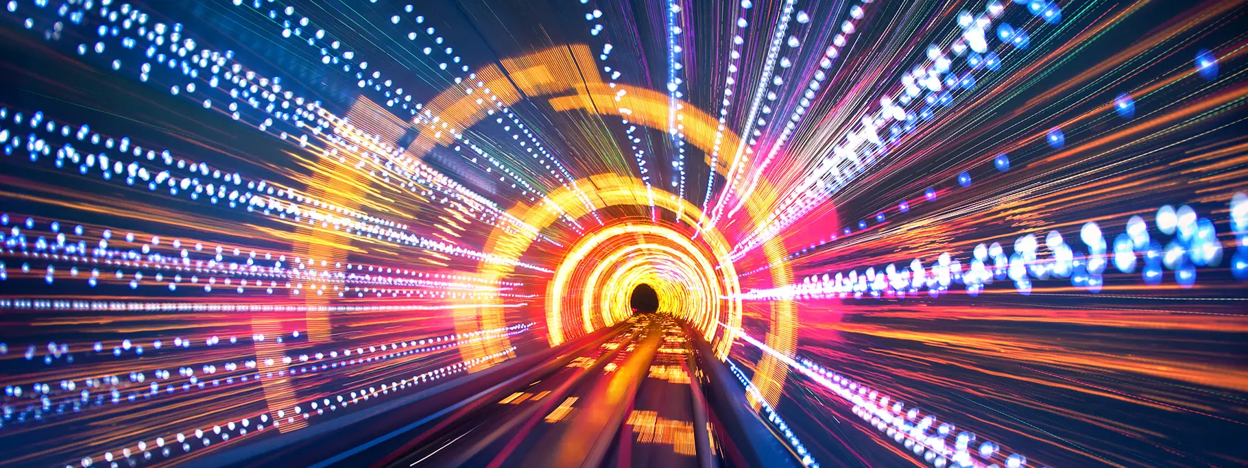 Thought Focus Innovation Tunnel With Vibrant Lights Thought Focus Innovation Tunnel With Vibrant Lights