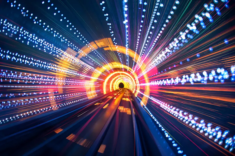 Tunnel With Vibrant Lights Tunnel With Vibrant Lights